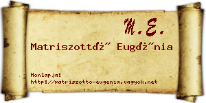 Matriszottó Eugénia névjegykártya